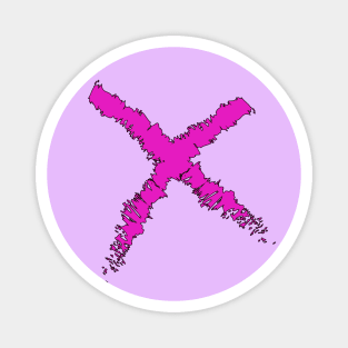 An X painted with pink paint Magnet